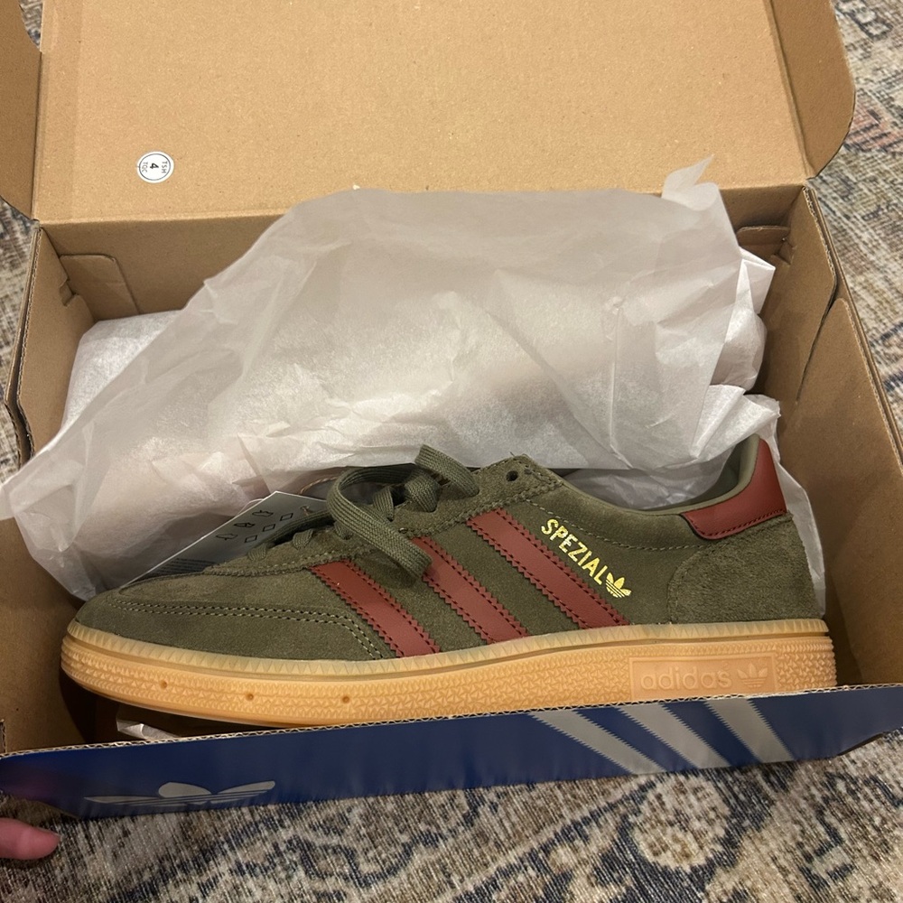 Adidas Spezial Olive and Maroon Suede Shoes - Picture 6 of 8